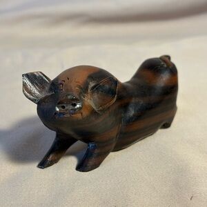 Cute And Unique hand carved wooden pig Madagascar Ebony 4 Inches Long
